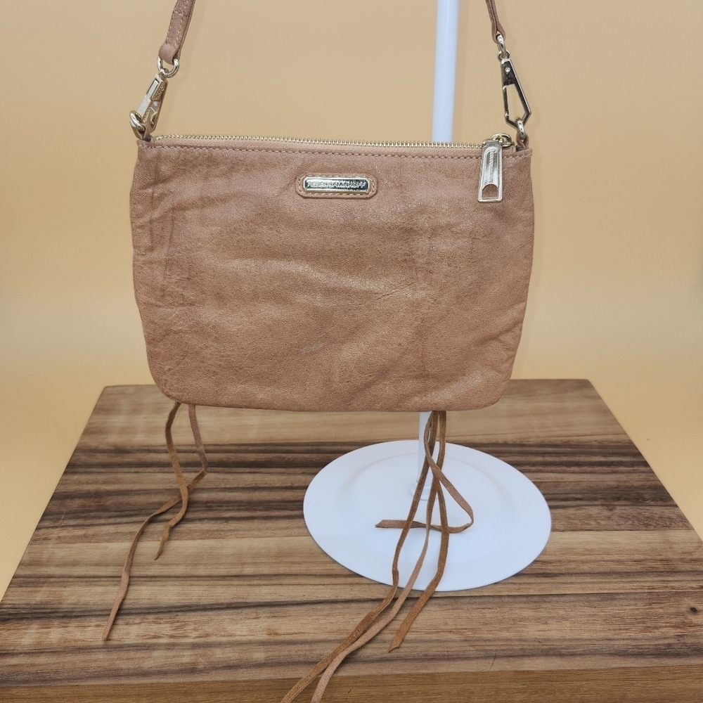Rebecca Minkoff Tan Crossbody Bag With Gold Hardware And Finishes, EUC